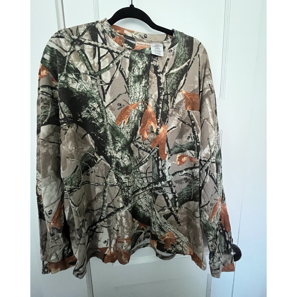 Outfitters Ridge Men's 2XL Long Sleeve Hunting Cotton Camo Pocket T-Shirt D10